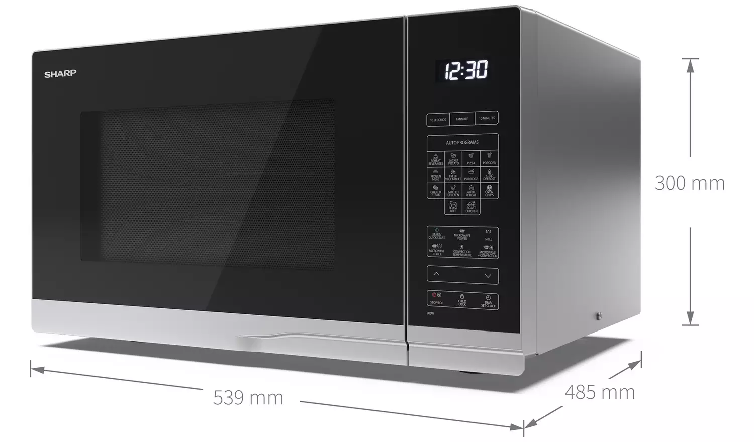 Sharp 1000W Combination Microwave YC-PC322AU-S - Silver