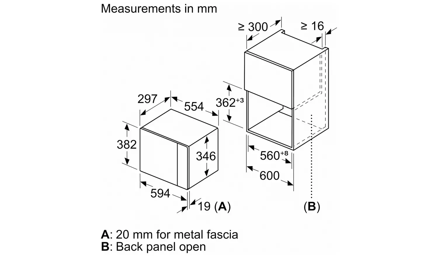 Neff HLAWD23G0B 800W Built In Microwave - Graphite Grey
