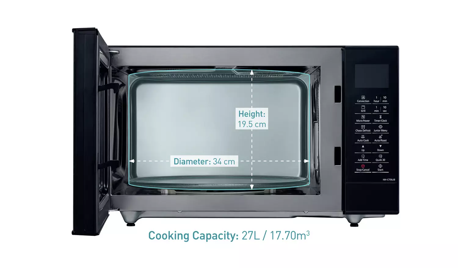Panasonic 1000W Combination Microwave Oven 27L NN-CT56 Black