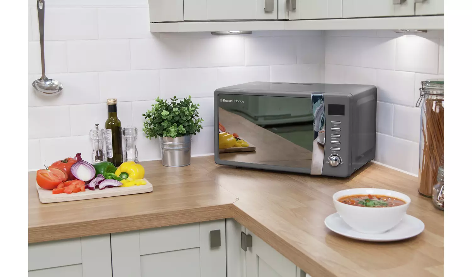Russell Hobbs Worcester 700W Standard Microwave - Grey