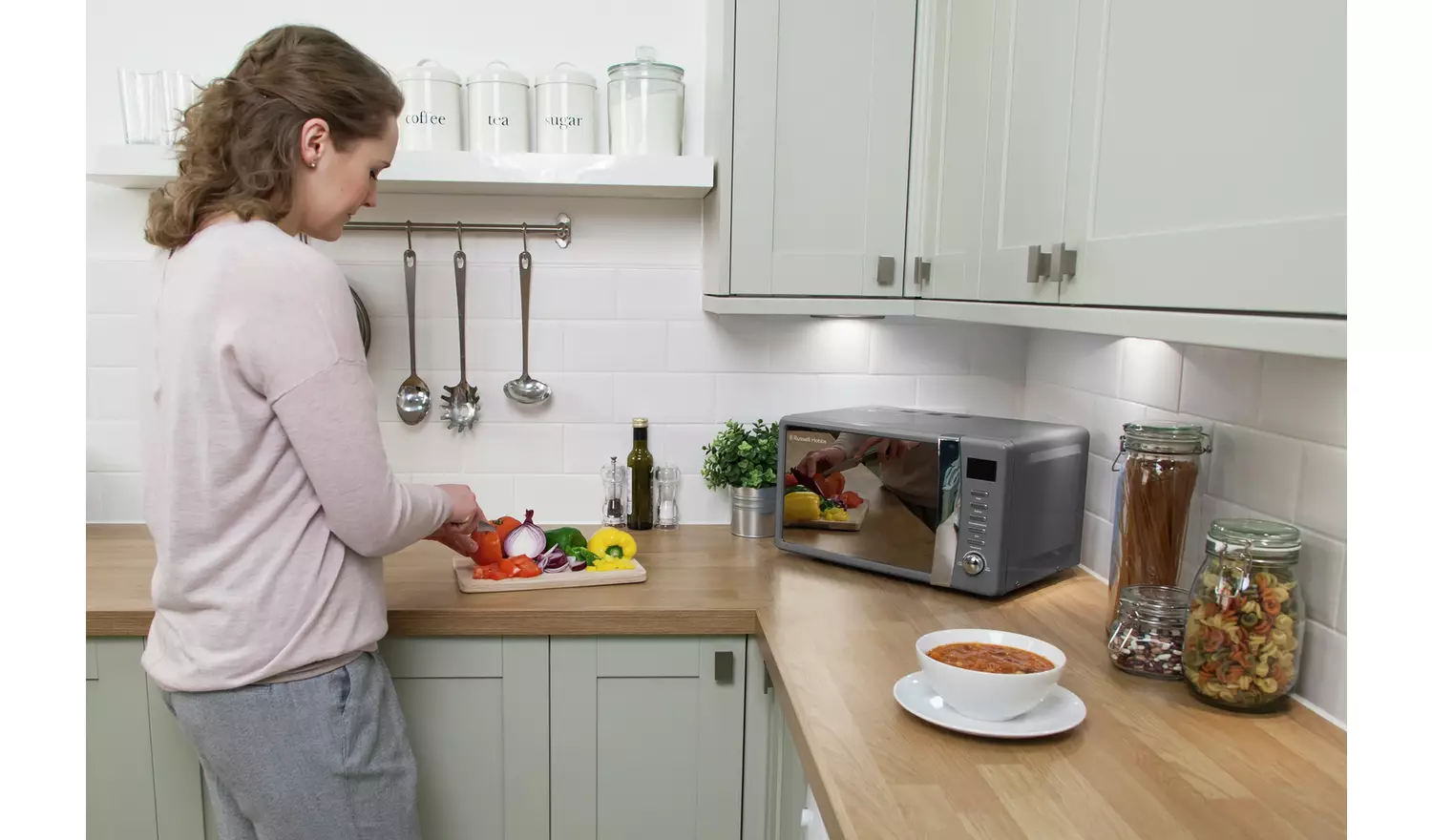 Russell Hobbs Worcester 700W Standard Microwave - Grey