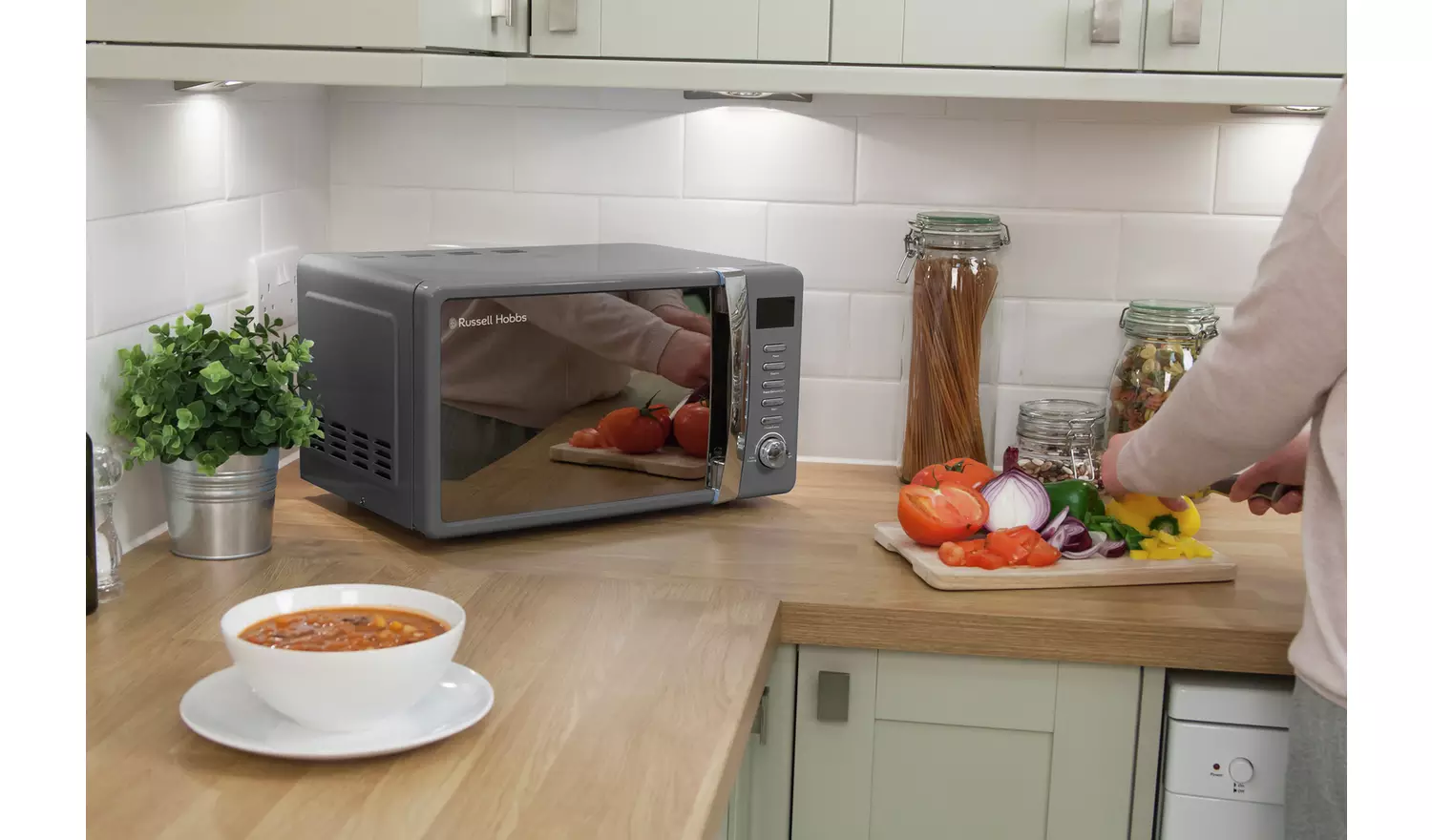Russell Hobbs Worcester 700W Standard Microwave - Grey