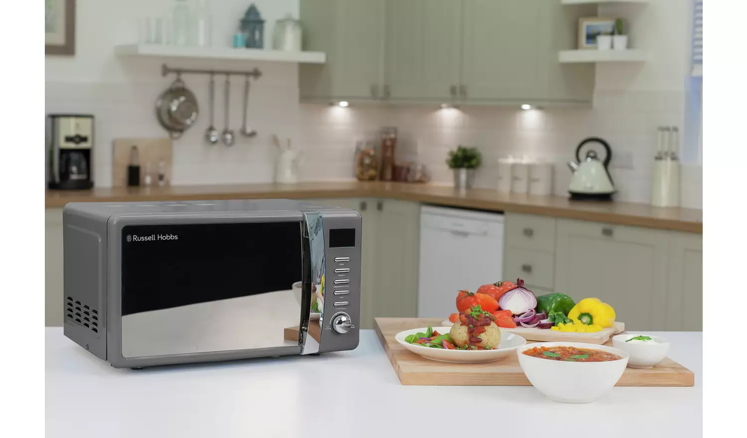 Russell Hobbs Worcester 700W Standard Microwave - Grey