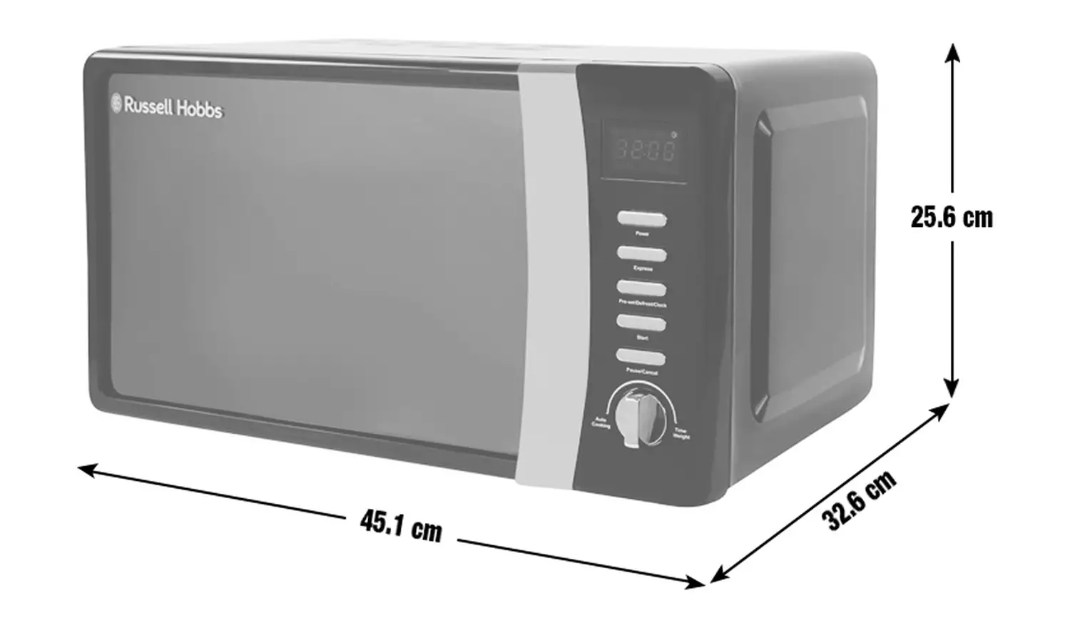 Russell Hobbs Worcester 700W Standard Microwave - Black