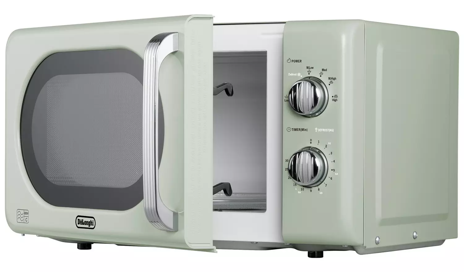 De'Longhi Argento Flora 800W Standard Microwave - Sage Green