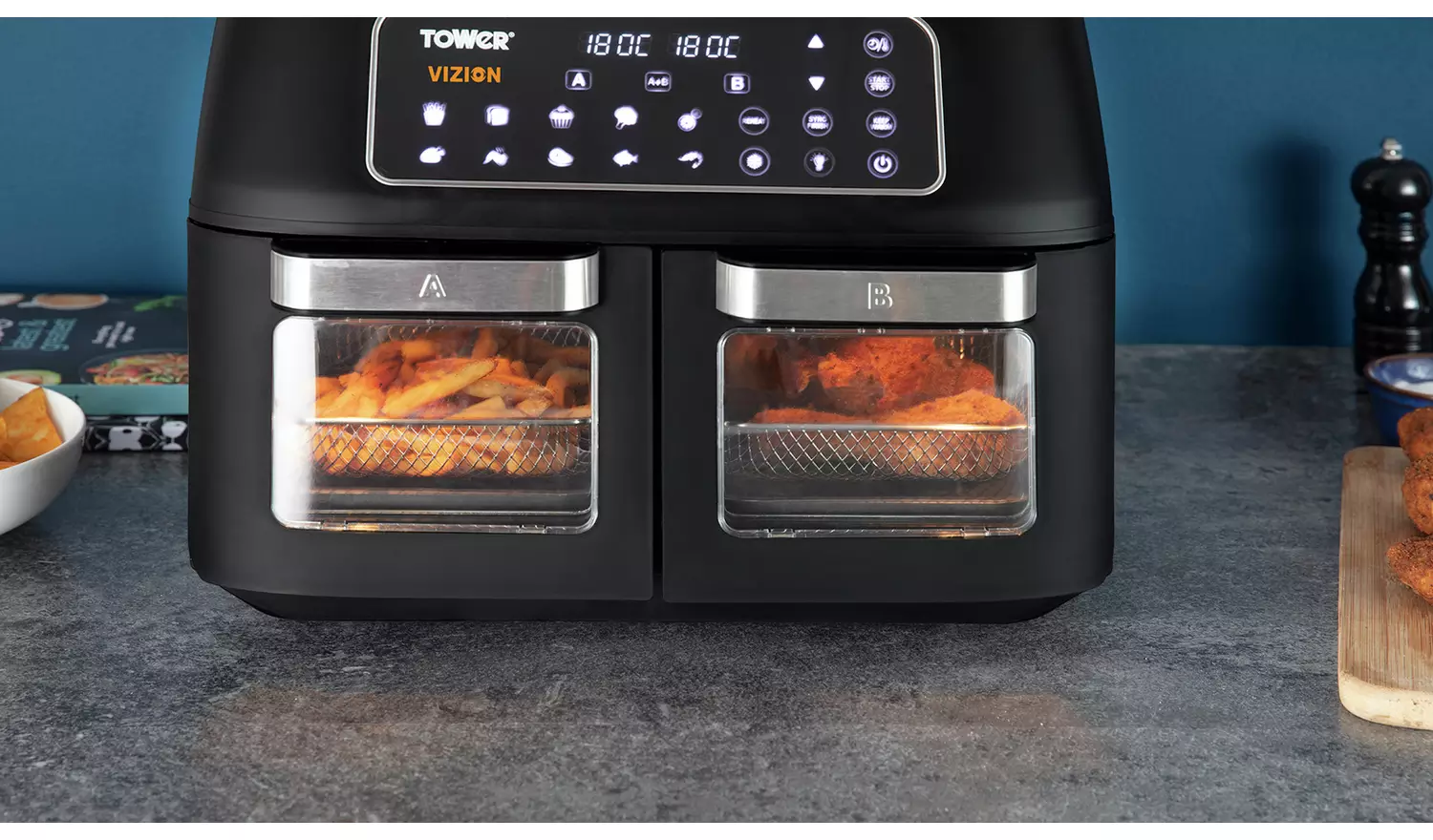 Tower T17102 Vortx Vizion 11L Dual Air Fryer Oven - Black