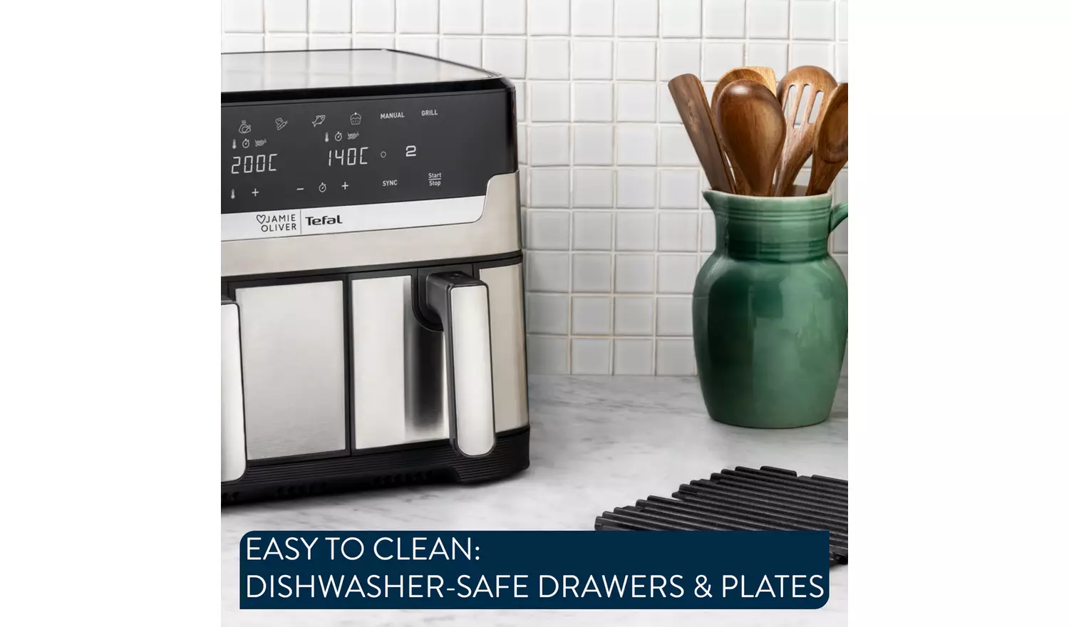 Jamie Oliver Tefal Easy Fry 8.3L Air Fryer Stainless Steel