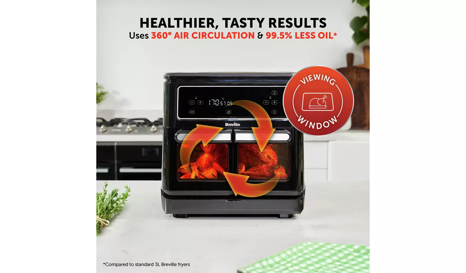 Breville VDF130 Halo Flexi 11L Dual Oven Air Fryer - Black