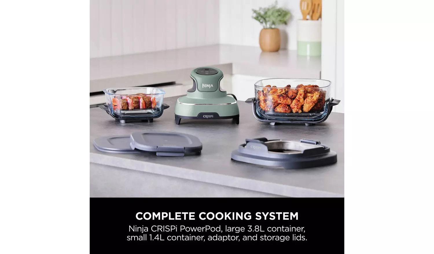 Ninja CRISPi 4-in-1 FN101UKSG 4.5L Portable Air Fryer - Sage