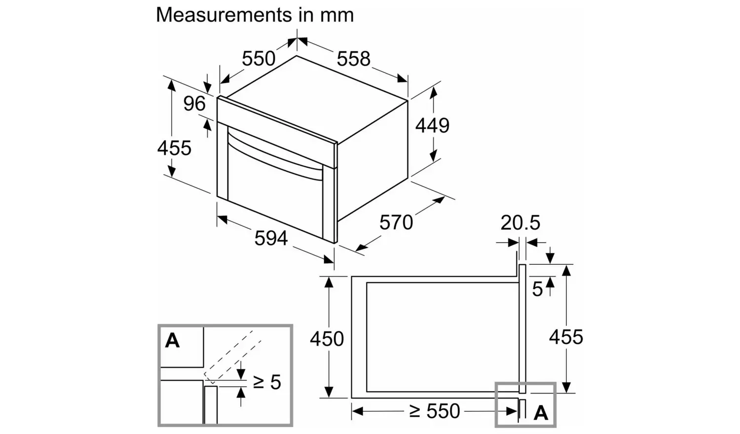 Neff C1AMG84G1B 900W Built In Microwave - Graphite