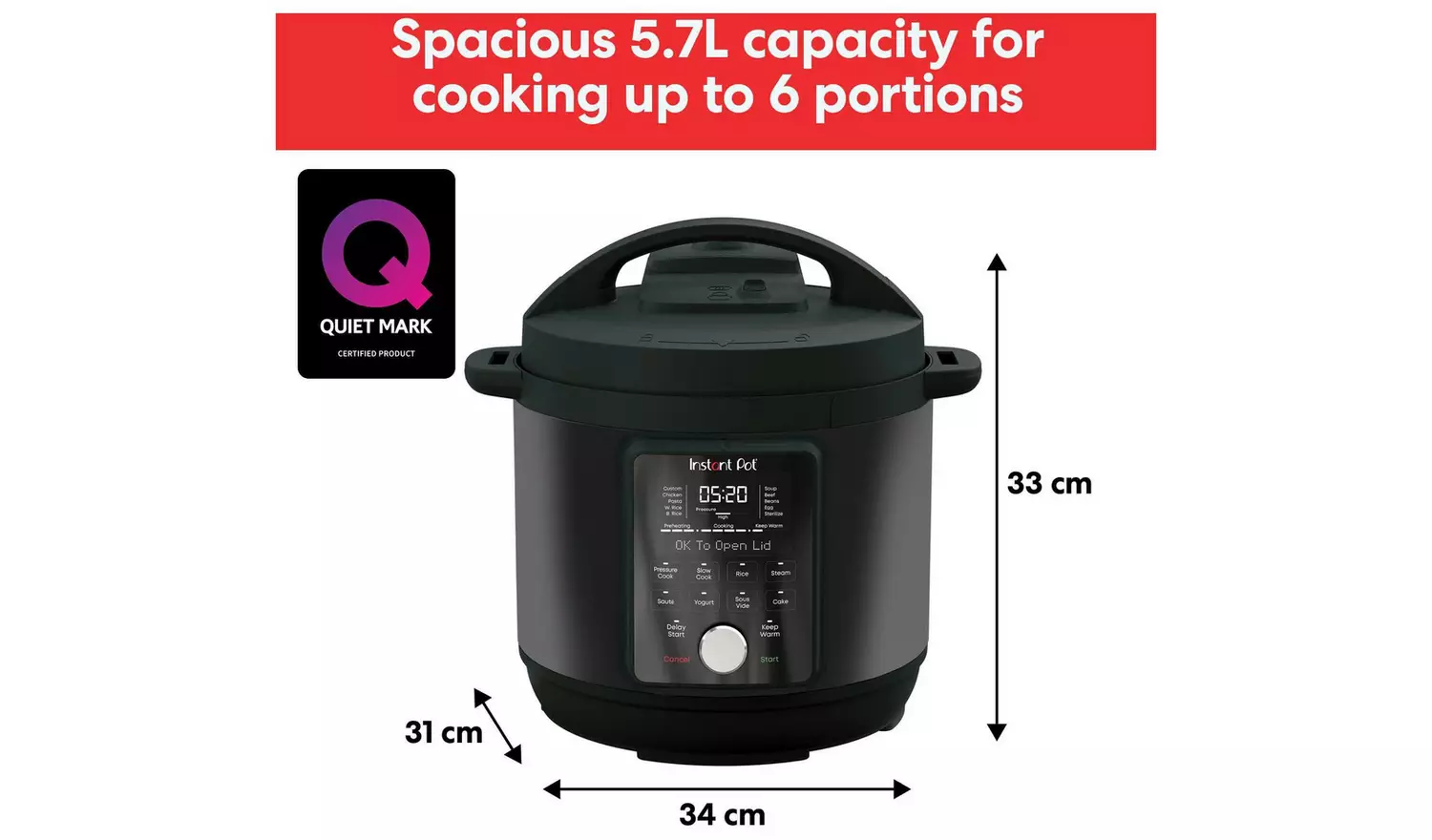 Instant Pot Duo Plus Whisper quiet Multi Cooker 5.7L