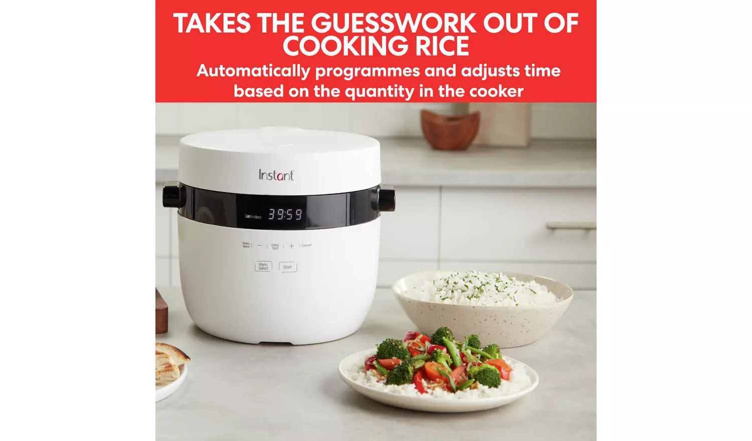 Instant 2.8L Rice Cooker and Steamer - White