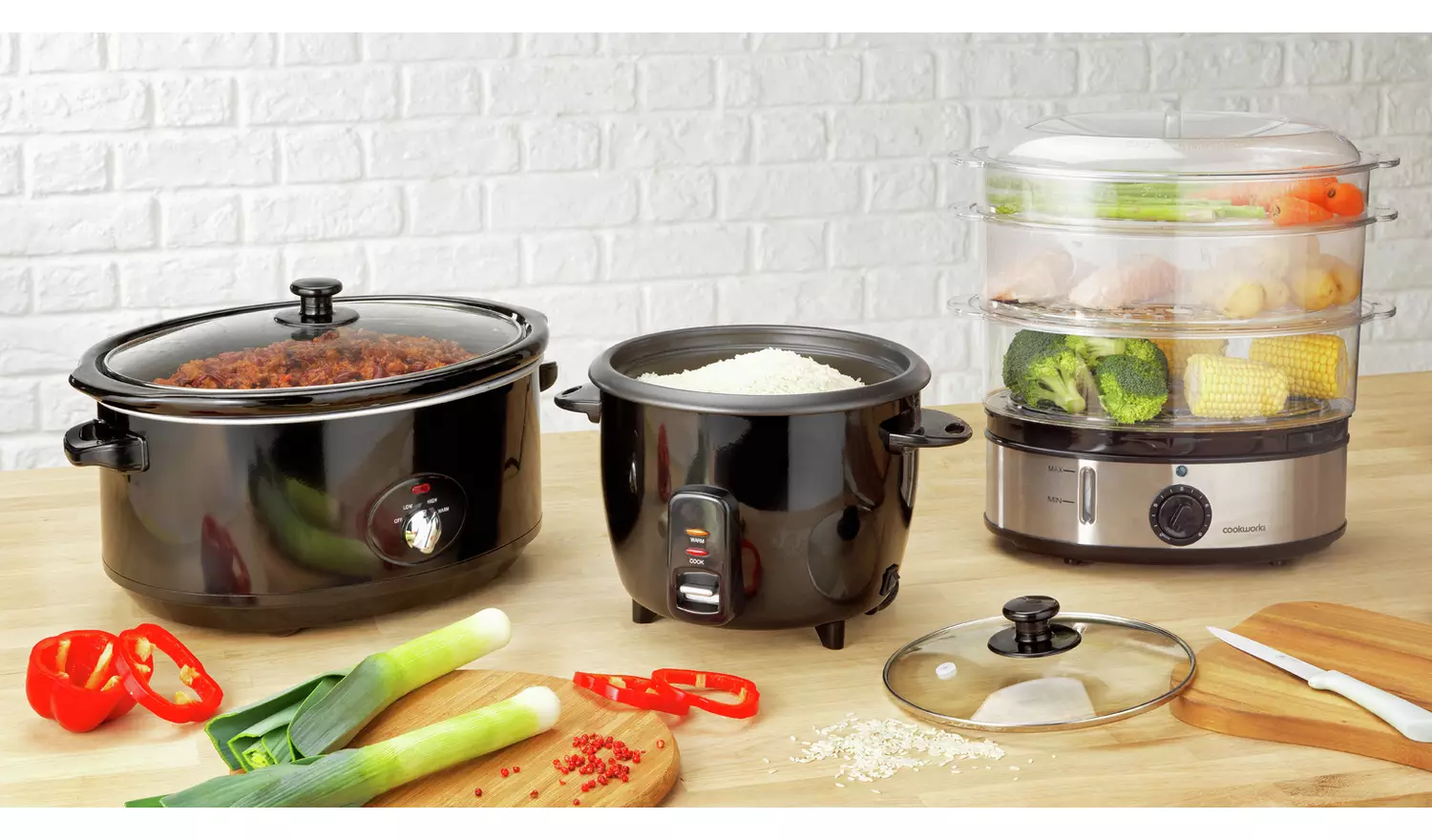 Cookworks 1.5L Compact Slow Cooker - Black