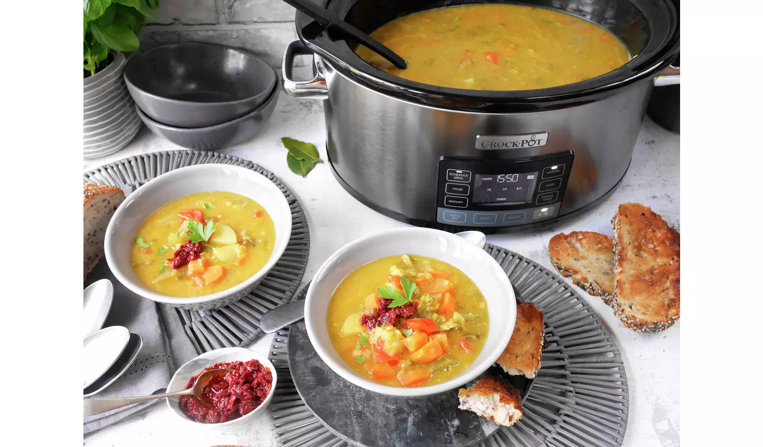 Crockpot 5.6L Time Select Slow Cooker - Stainless Steel