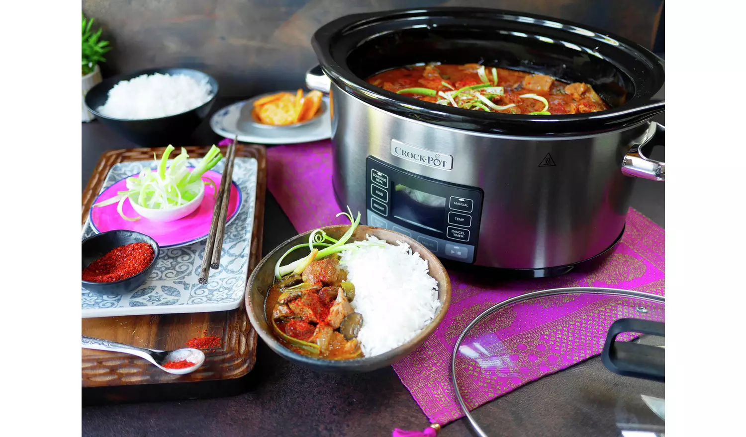 Crockpot 5.6L Time Select Slow Cooker - Stainless Steel