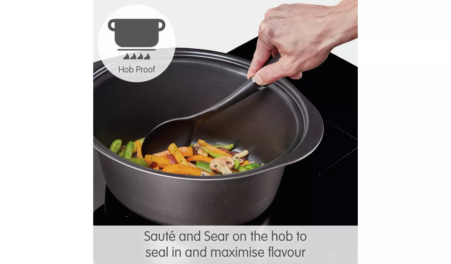 Morphy Richards 6.5L Hinged Lid Slow Cooker - Black