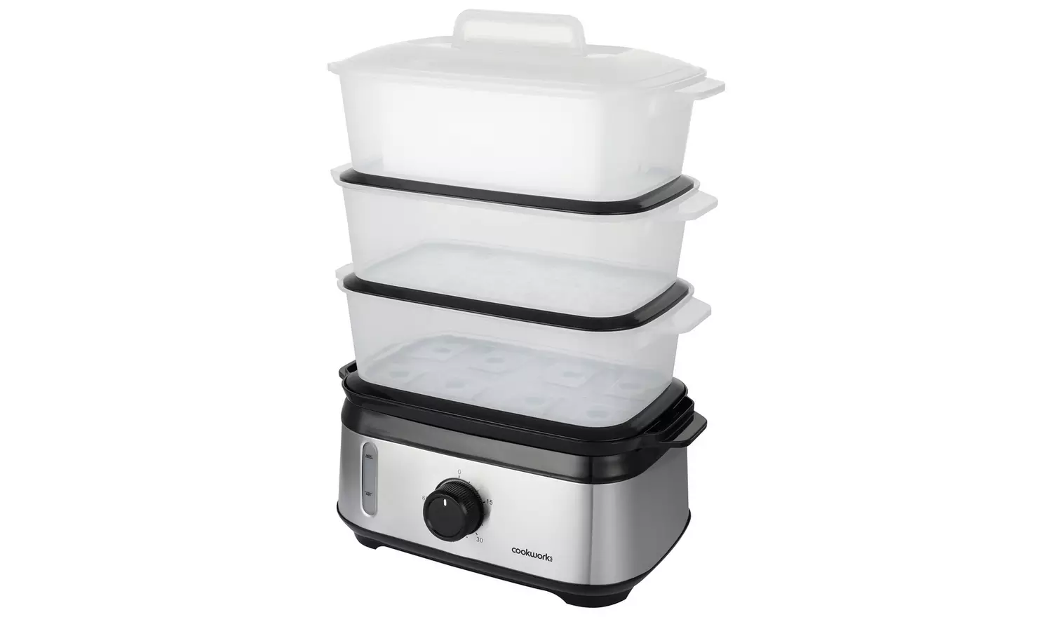 Cookworks FS1400-GS 3 Tier Steamer - Stainless Steel