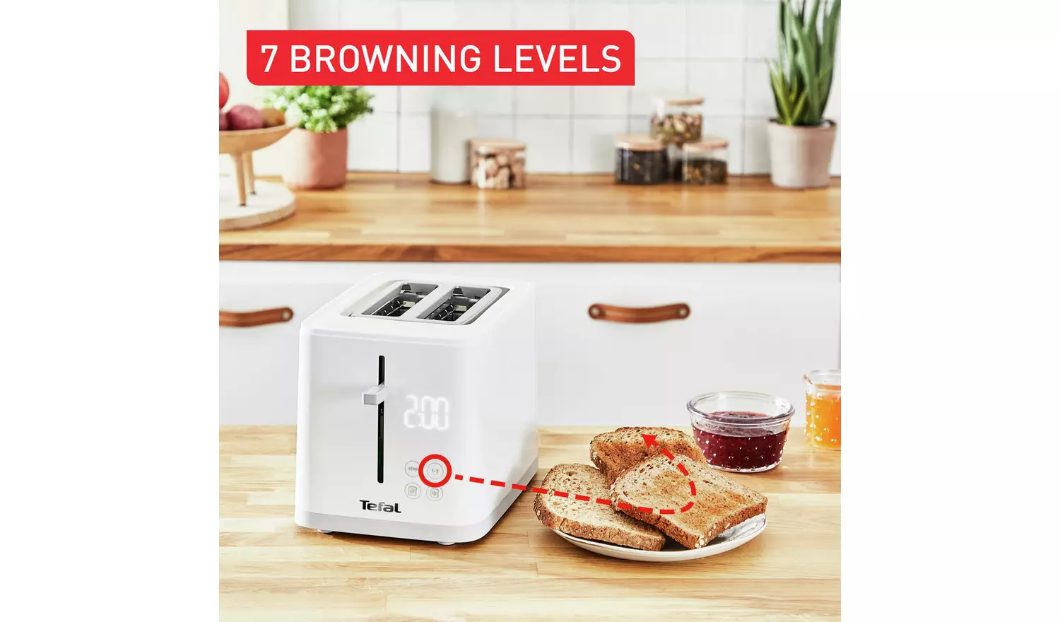 Tefal TT6931G0 Sense 2 Slice Toaster - White