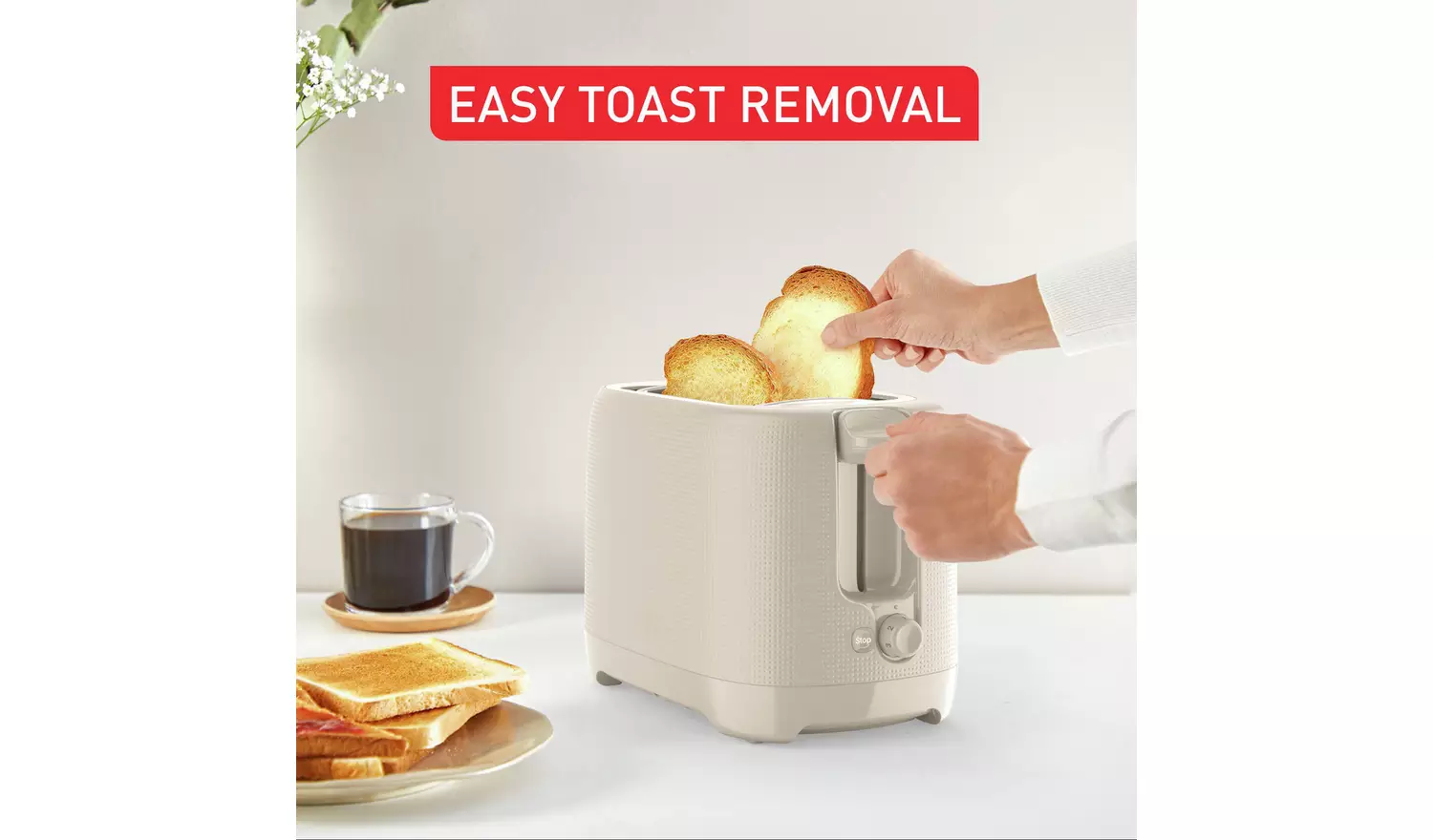 Tefal TT2M0BG0 Morning 2 Slice Toaster - Cream