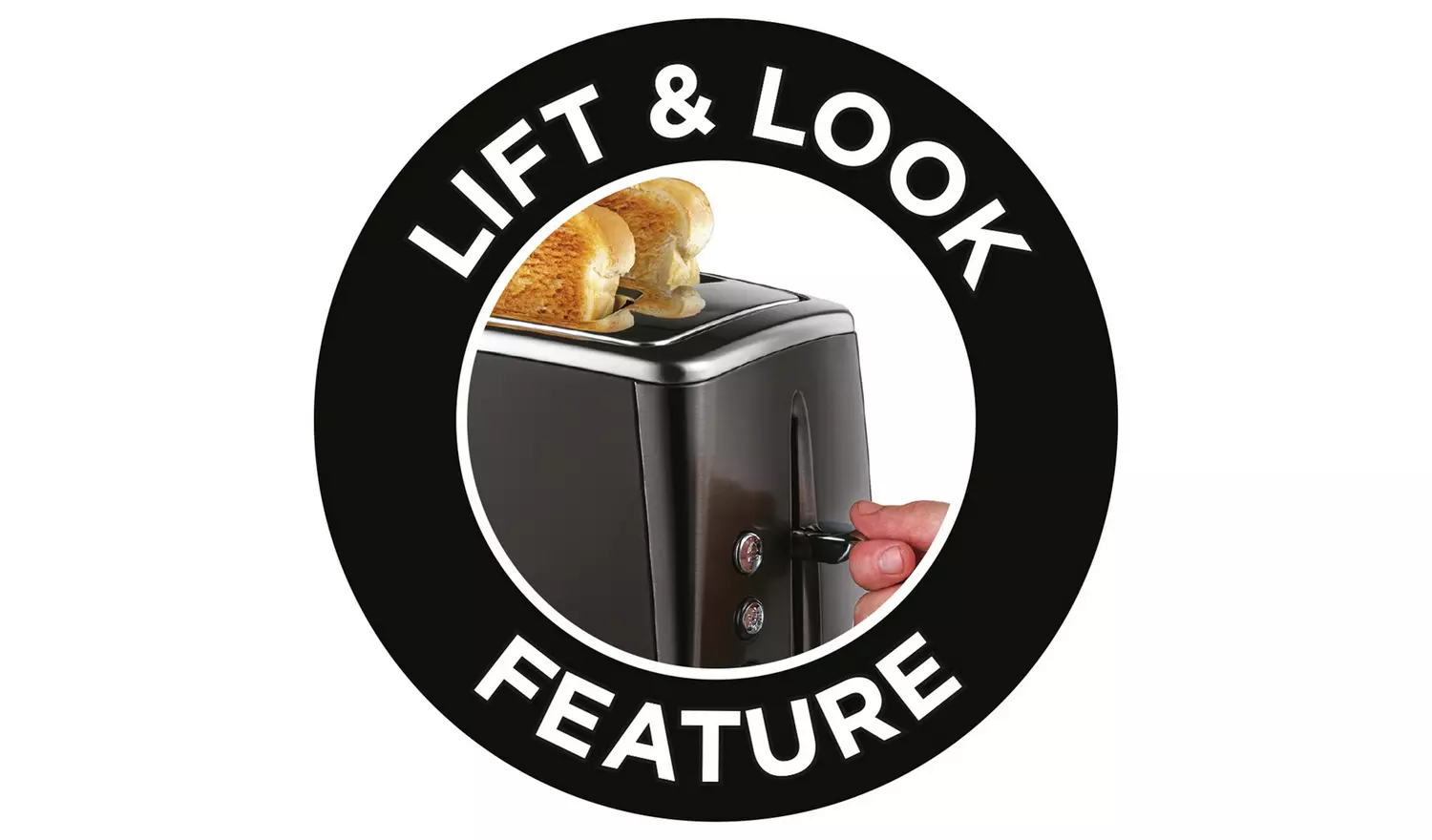 Russell Hobbs Luna 2 Slice Matte Black Toaster 26150