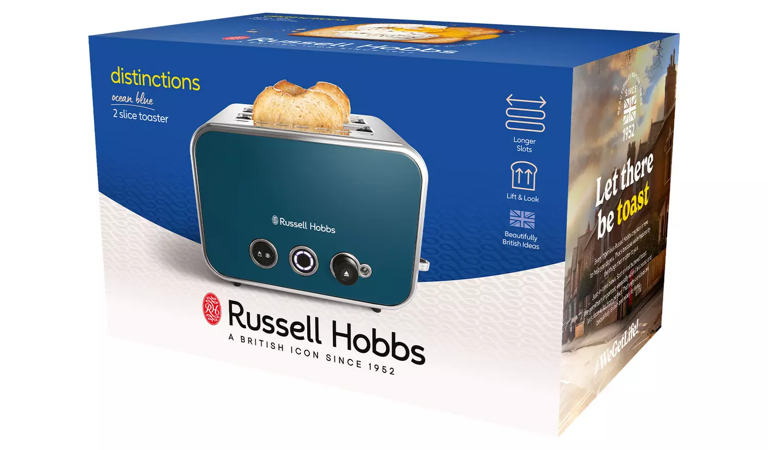 Russell Hobbs Luna 2 Slice Ocean Blue Toaster 26431