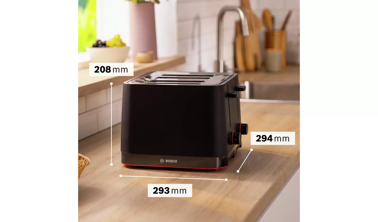 Bosch TAT3M143GB MyMoment Infuse 4 Slice Toaster - Black