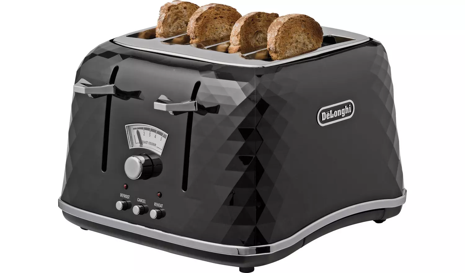 De'Longhi CTJ4003 Brillante 4 Slice Toaster - Black