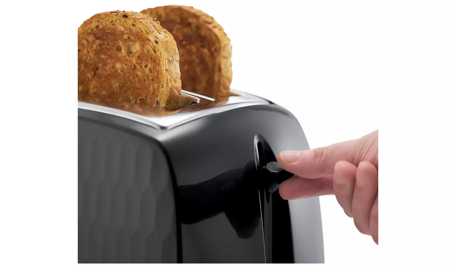 Russell Hobbs Honeycomb 2 Slice Black Plastic Toaster 26061