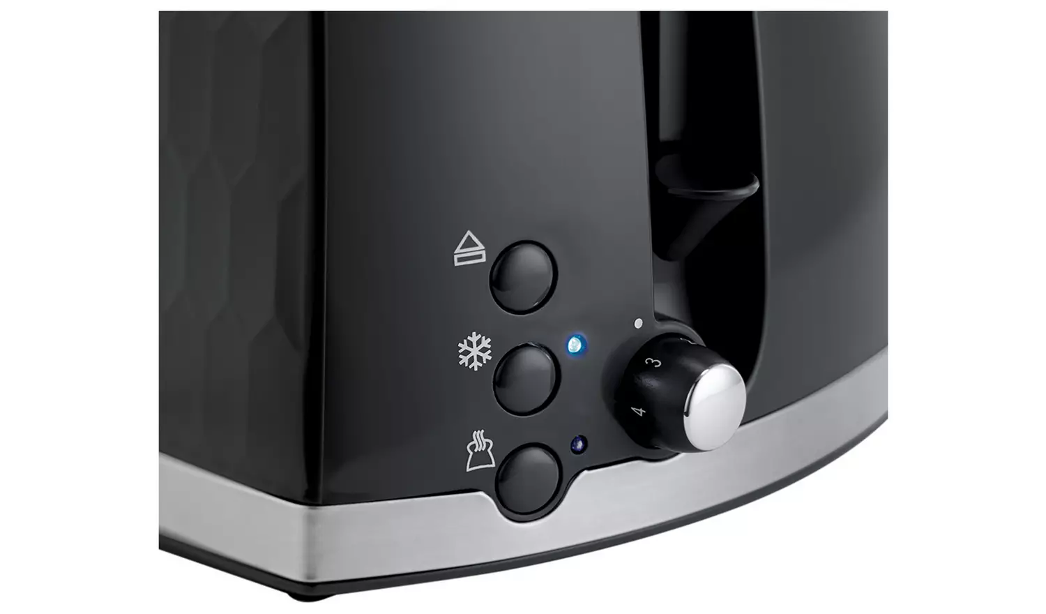 Russell Hobbs Honeycomb 2 Slice Black Plastic Toaster 26061