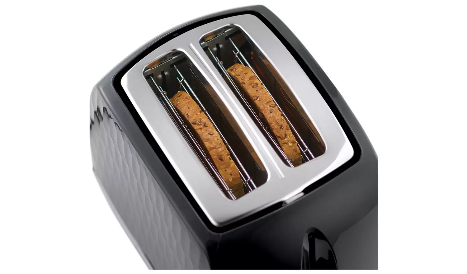 Russell Hobbs Honeycomb 2 Slice Black Plastic Toaster 26061