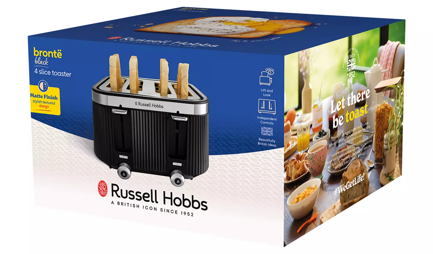 Russell Hobbs Bronte Matte Black 4 Slice Toaster 26770