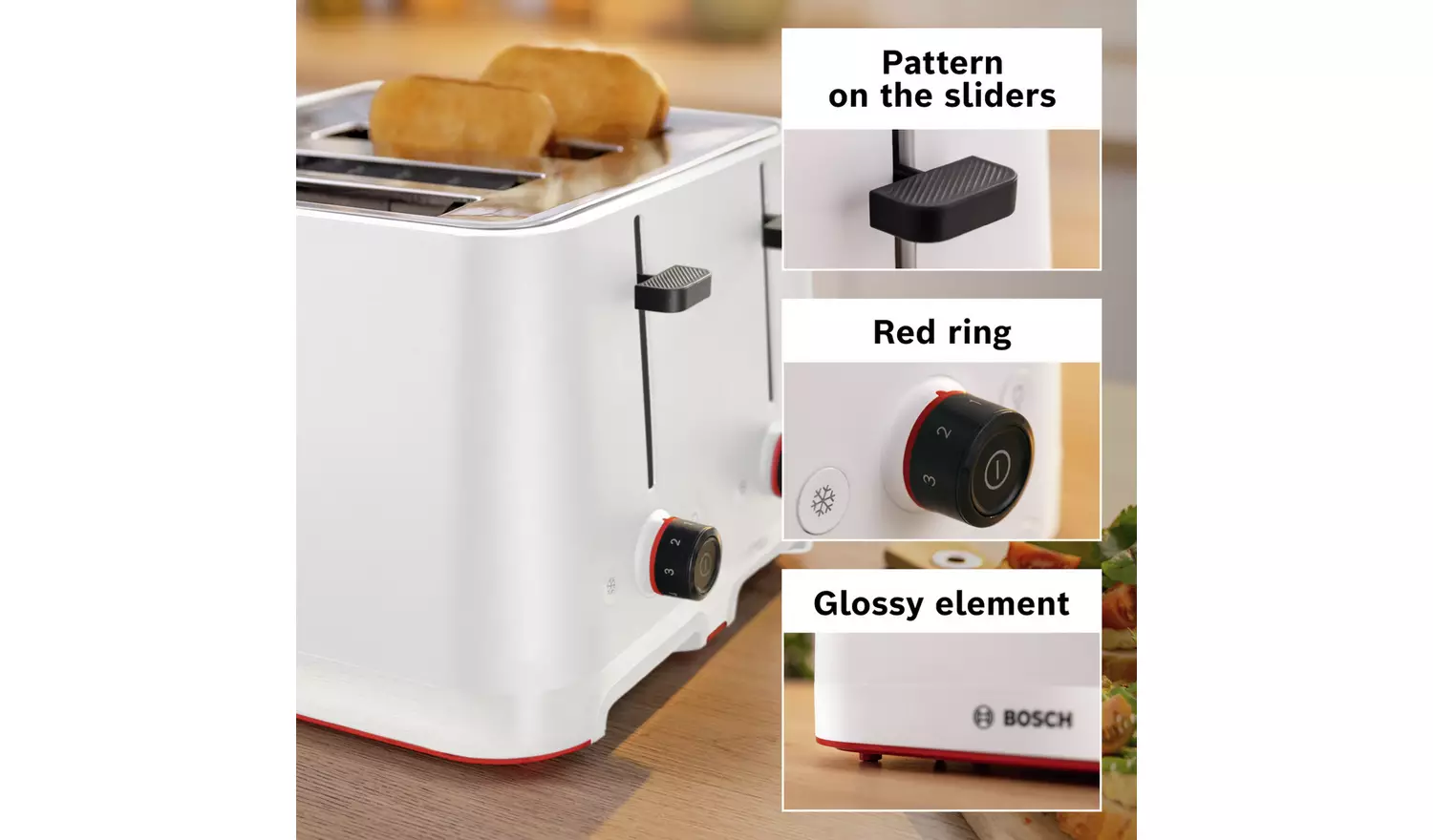 Bosch TAT3M141Gb MyMoment 4 Slice Toaster - White