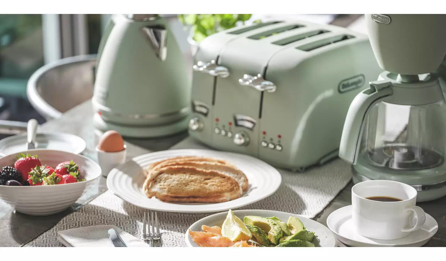 De'Longhi CTO4.GR Argento Flora 4 Slice Toaster - Green
