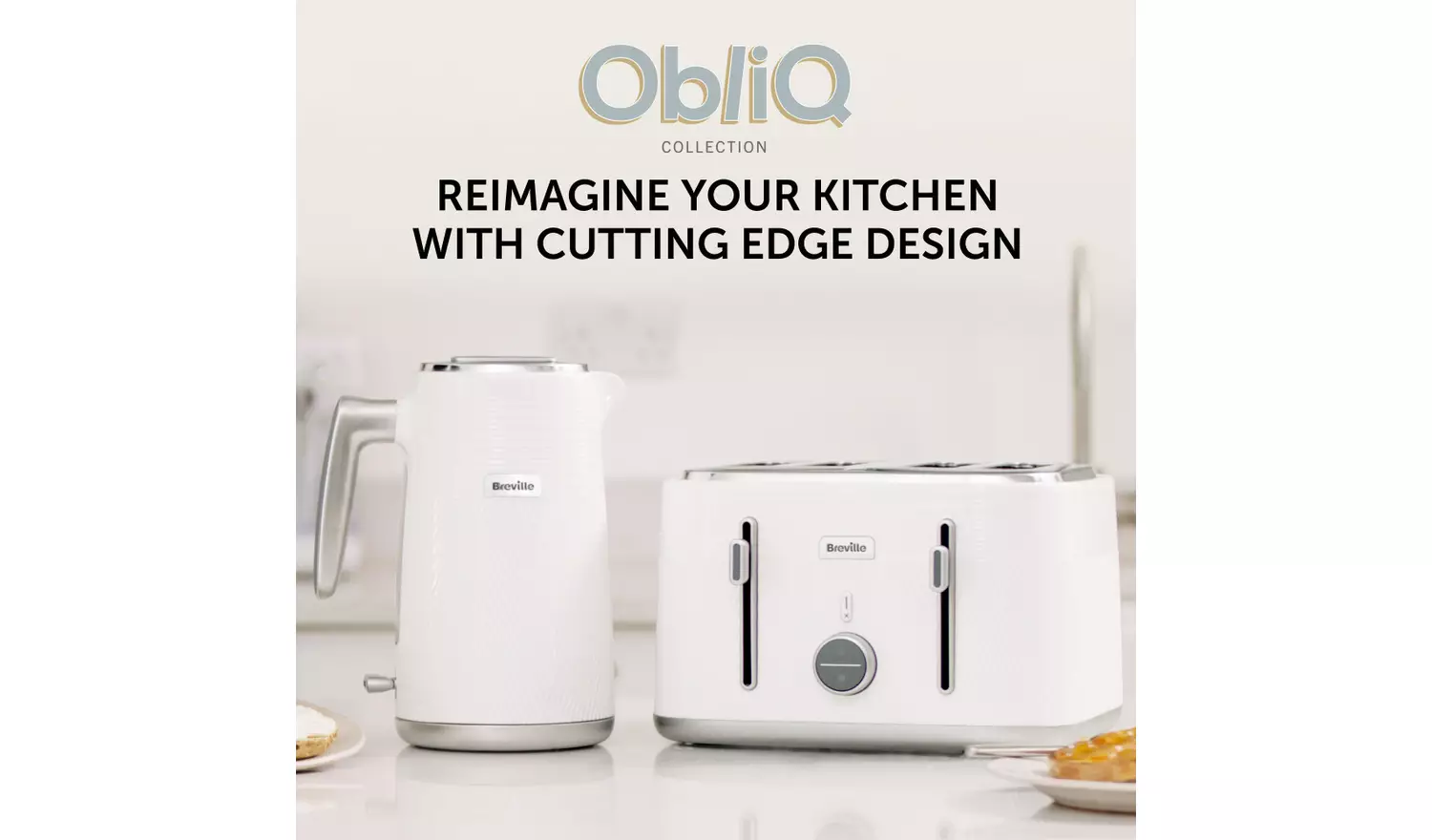 Breville Obliq VTT974 4-Slice Toaster - White