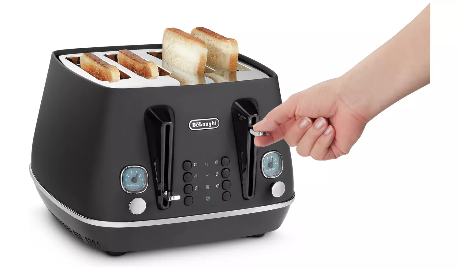De'Longhi CTIN4003.BK Distinta Moments 4 Slice Toaster-Black