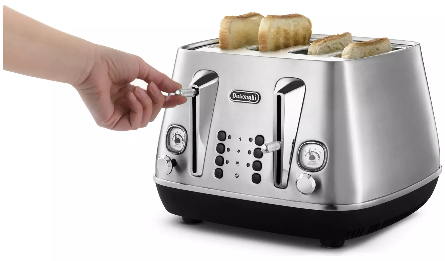 De'Longhi CTI4003.M Distinta Moments 4 Slice Toaster-S/Steel