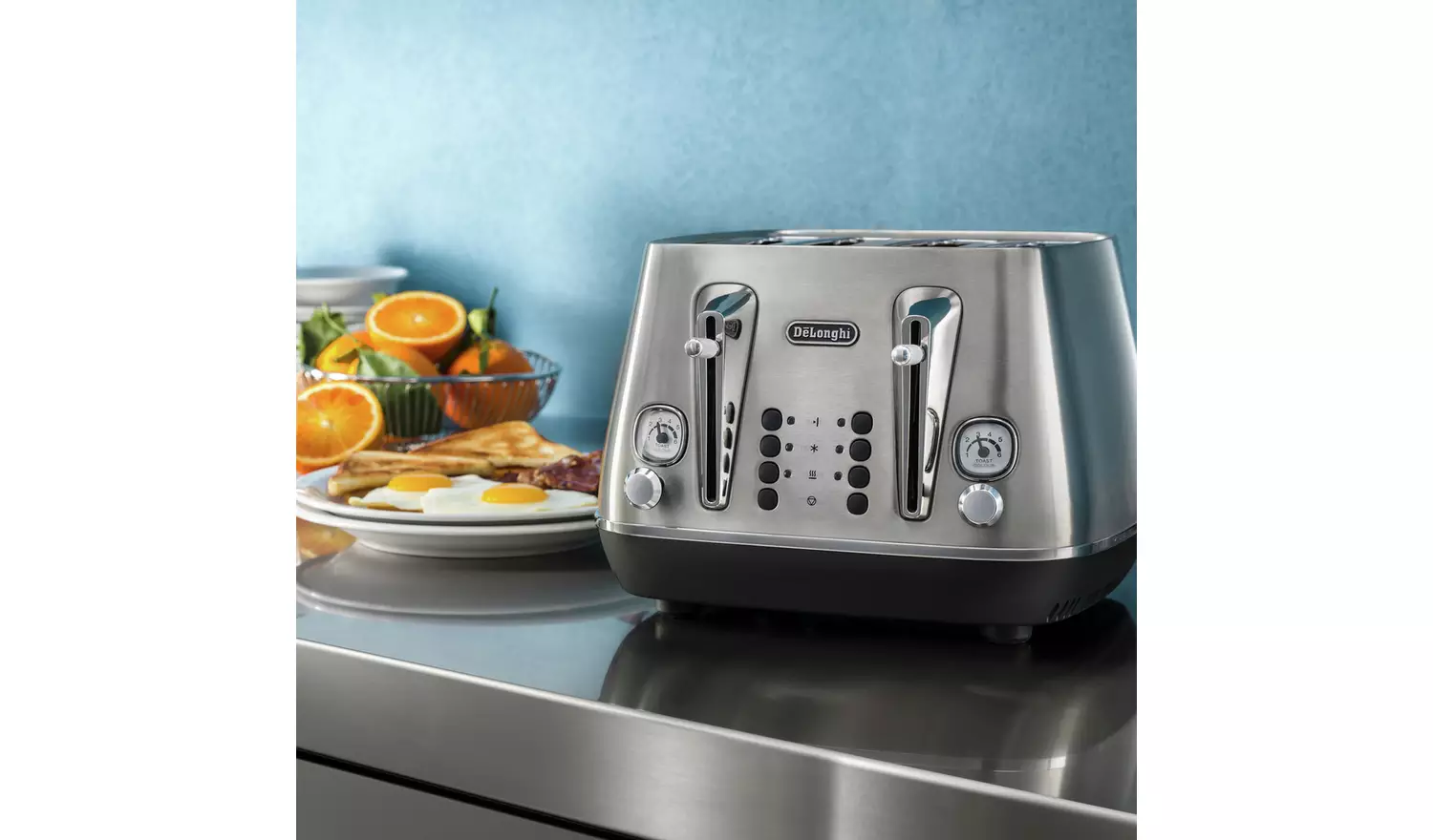 De'Longhi CTI4003.M Distinta Moments 4 Slice Toaster-S/Steel