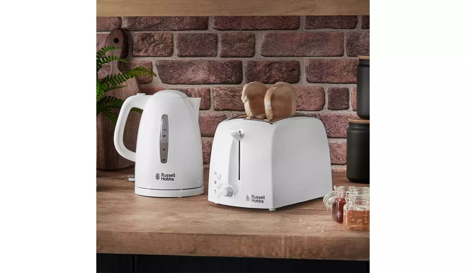 Russell Hobbs Textures 2 Slice White Plastic Toaster 21640