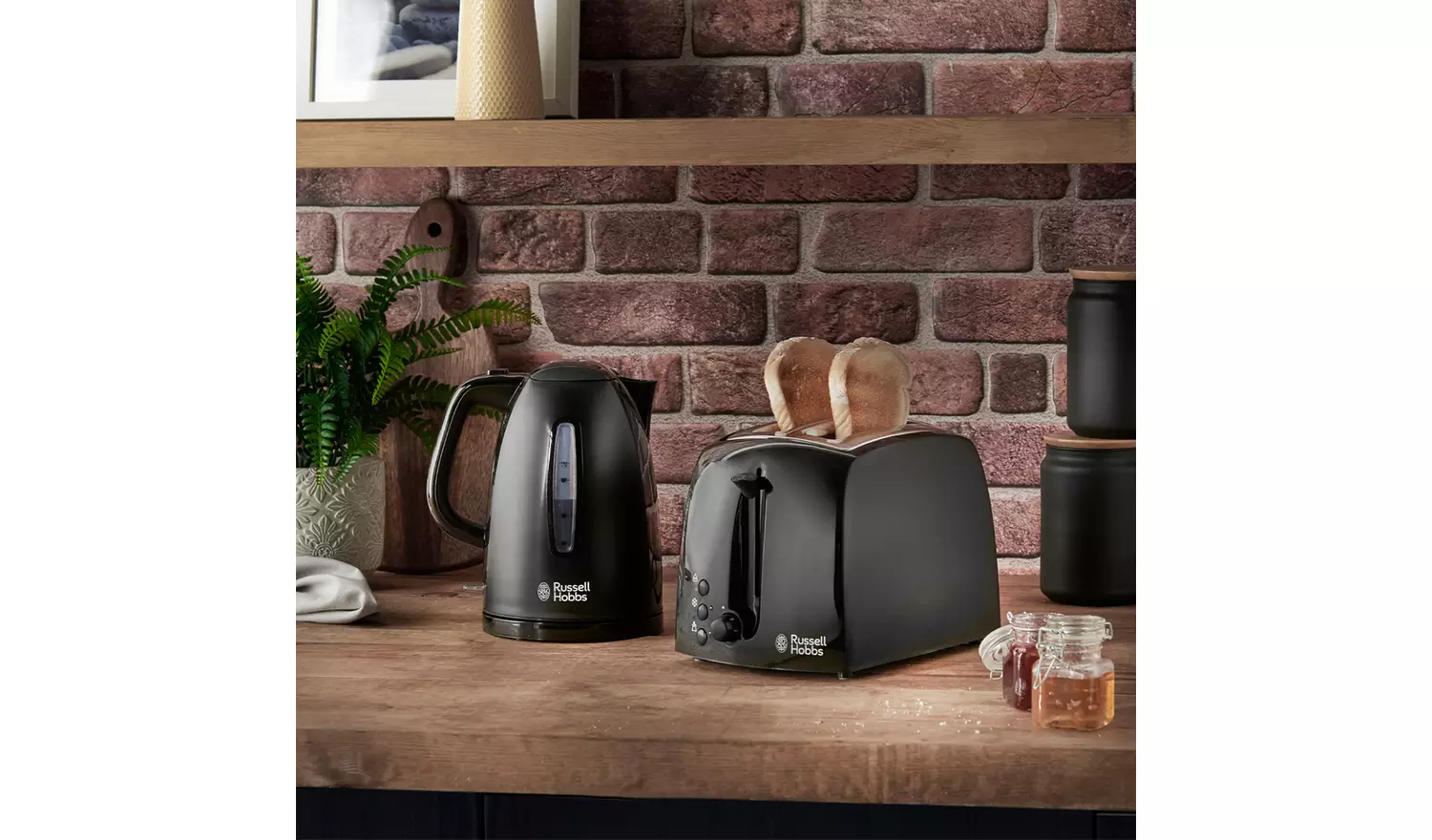 Russell Hobbs Textures 2 Slice Black Plastic Toaster 21641