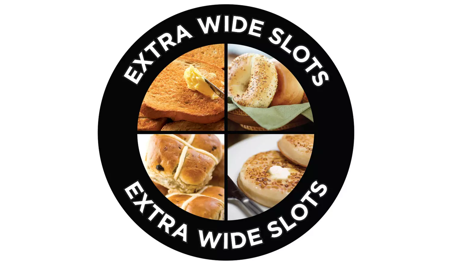 Russell Hobbs Textures 2 Slice Black Plastic Toaster 21641