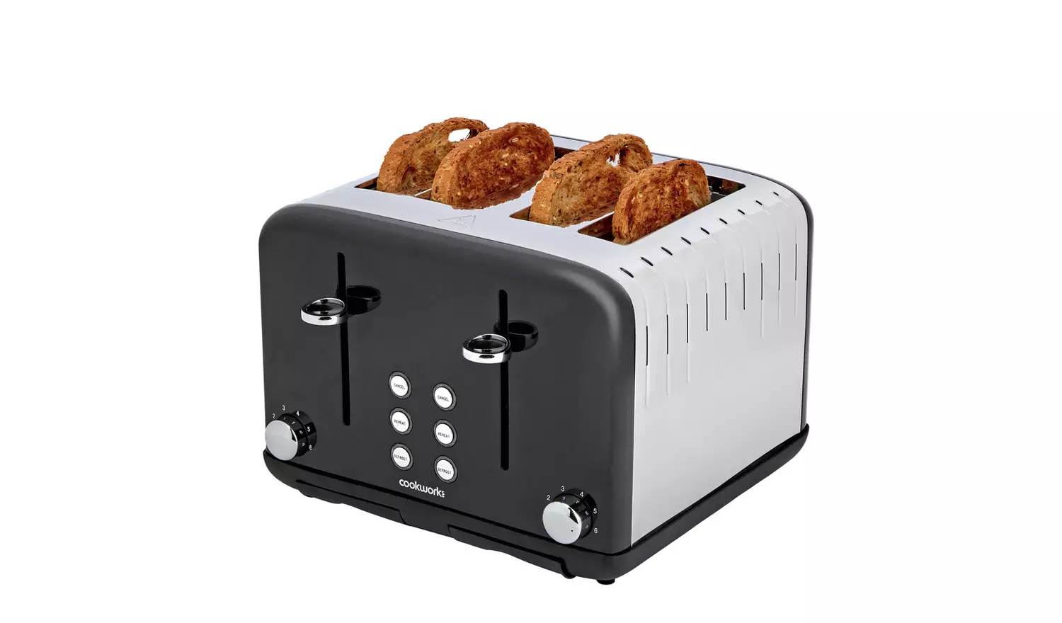 Cookworks Pyramid 4 Slice Toaster - Black