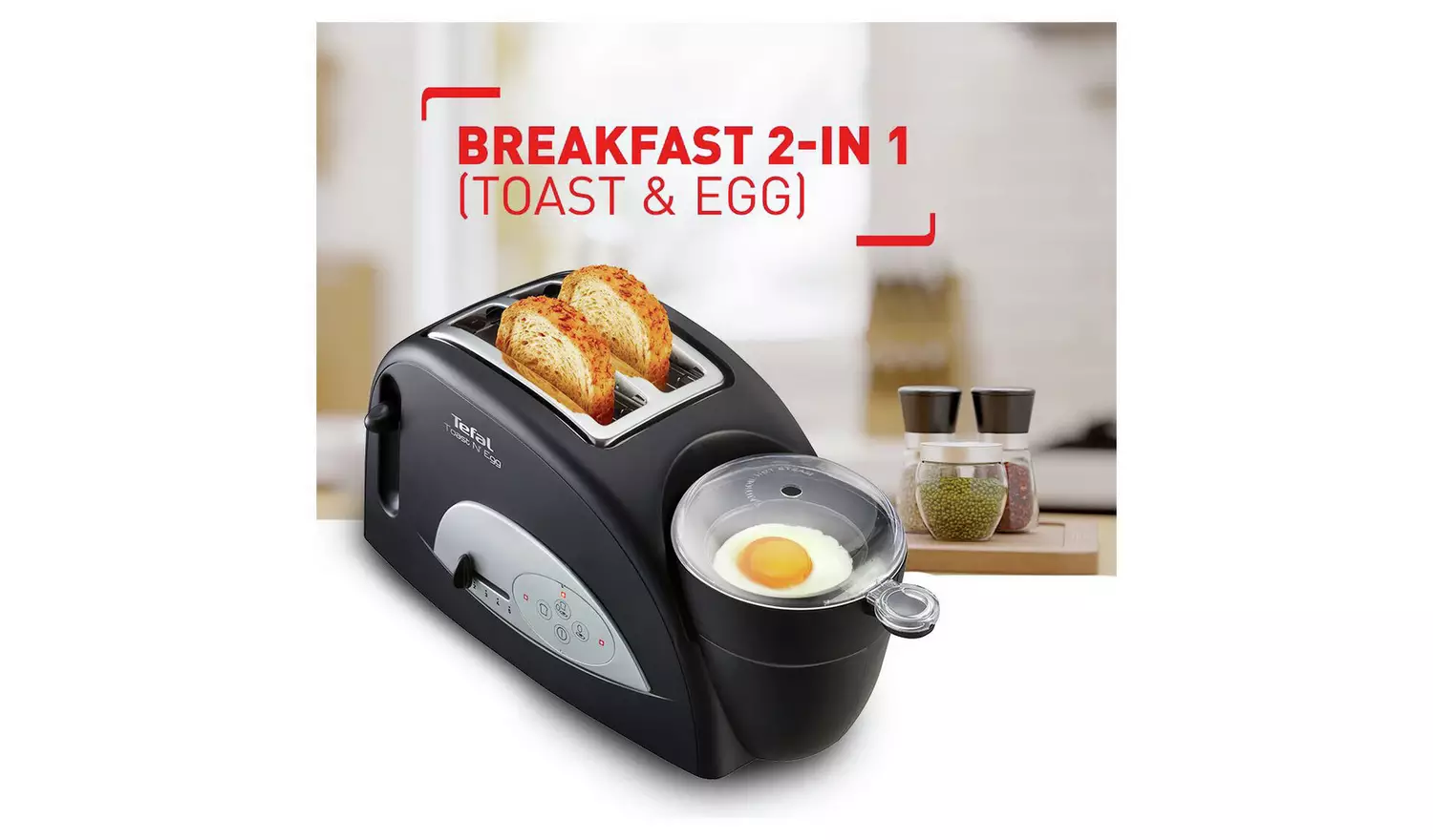 Tefal TT552842 Toast 'n' Egg 'n' Beans 2 Slice Toaster