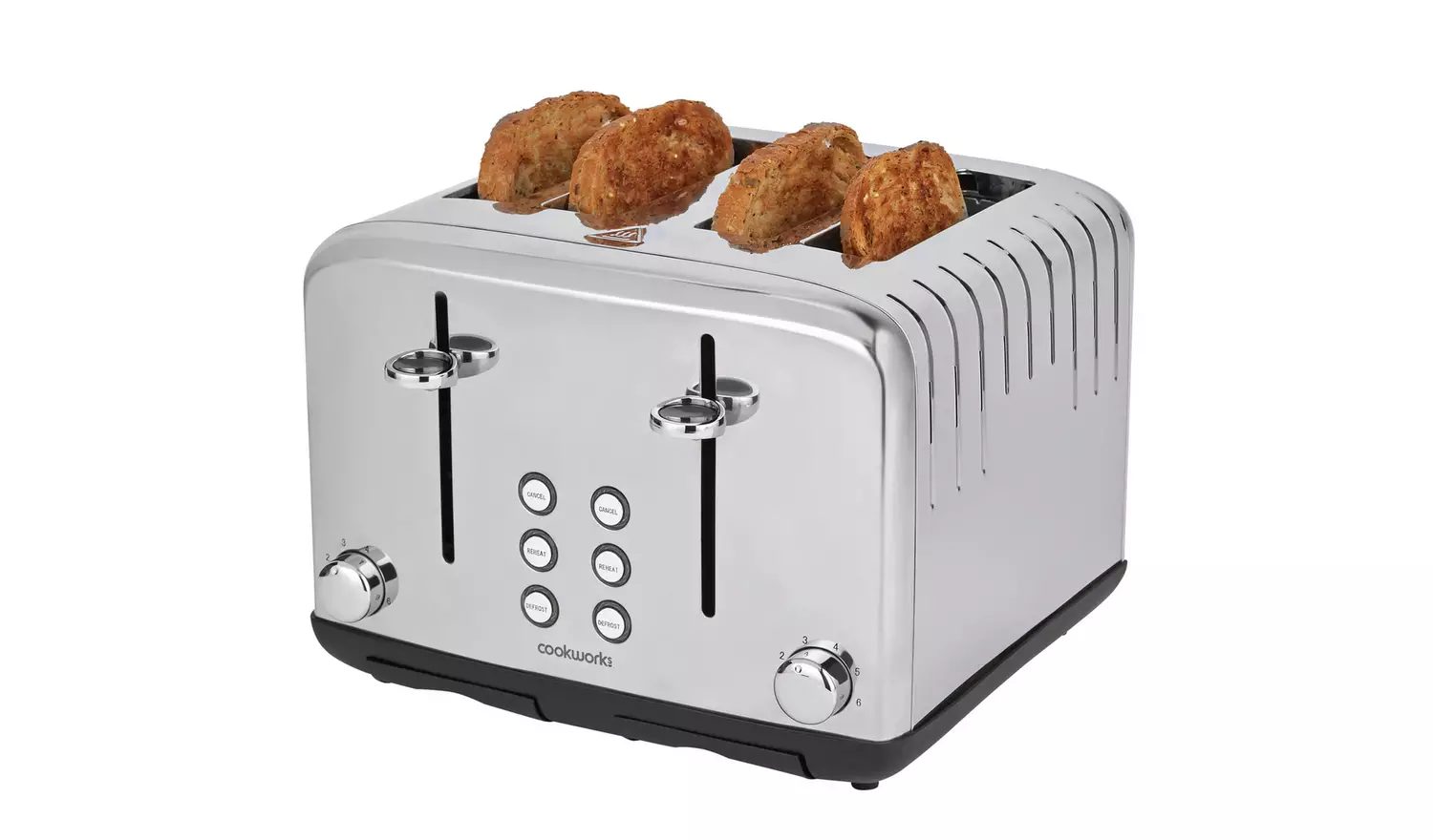 Cookworks Pyramid 4 Slice Toaster - Stainless Steel
