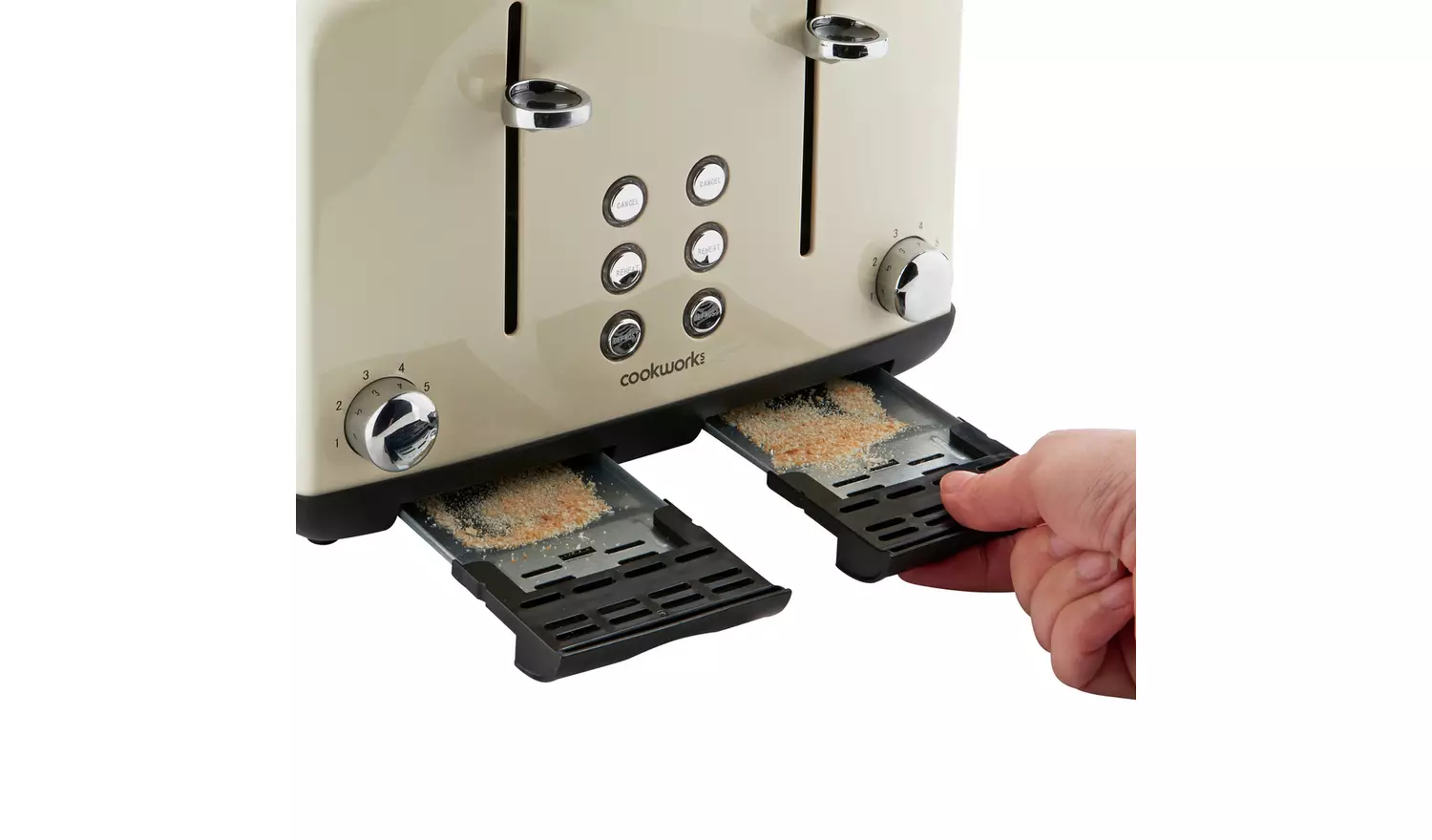 Cookworks Pyramid 4 Slice Toaster - Almond