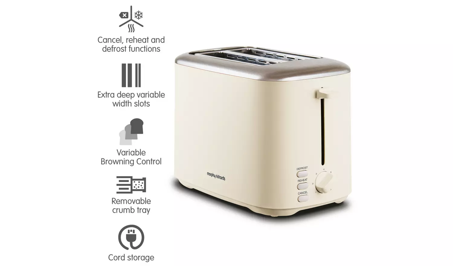 Morphy Richards 222065 Equip 2 Slice Toaster - Cream