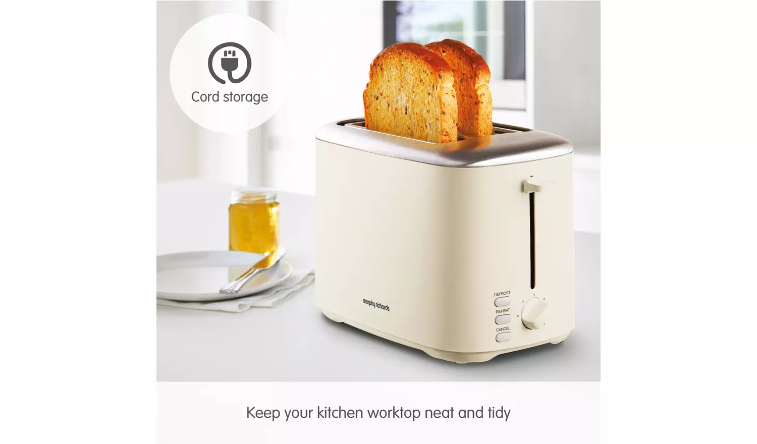 Morphy Richards 222065 Equip 2 Slice Toaster - Cream