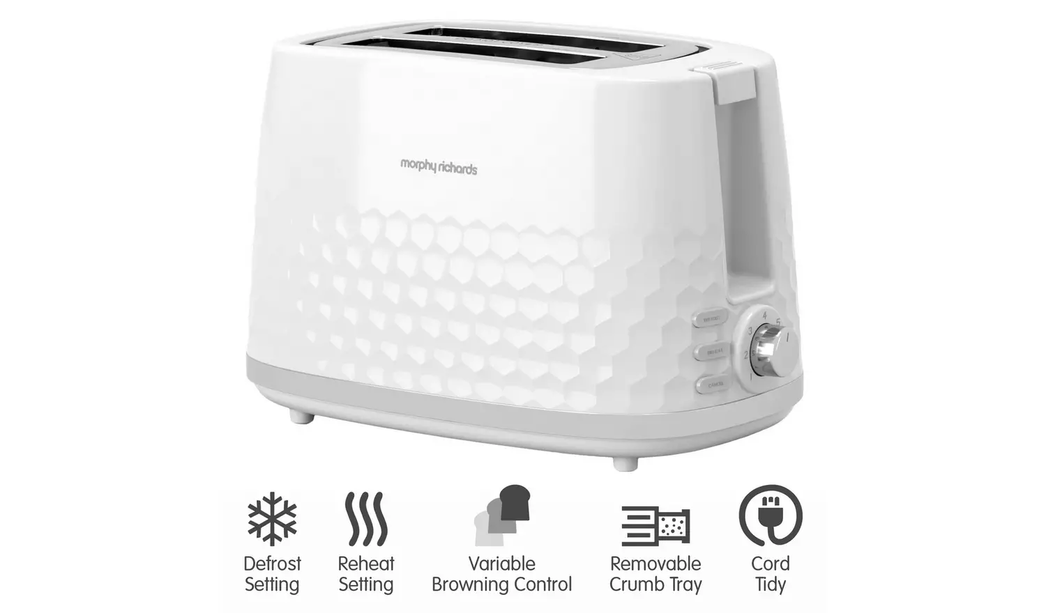 Morphy Richards 220034 Hive 2 Slice Toaster - White