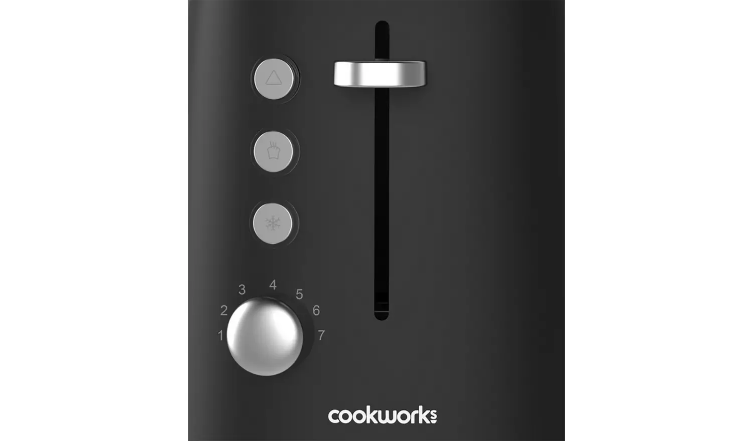Cookworks Long Slot 4 Slice Toaster - Black and Silver