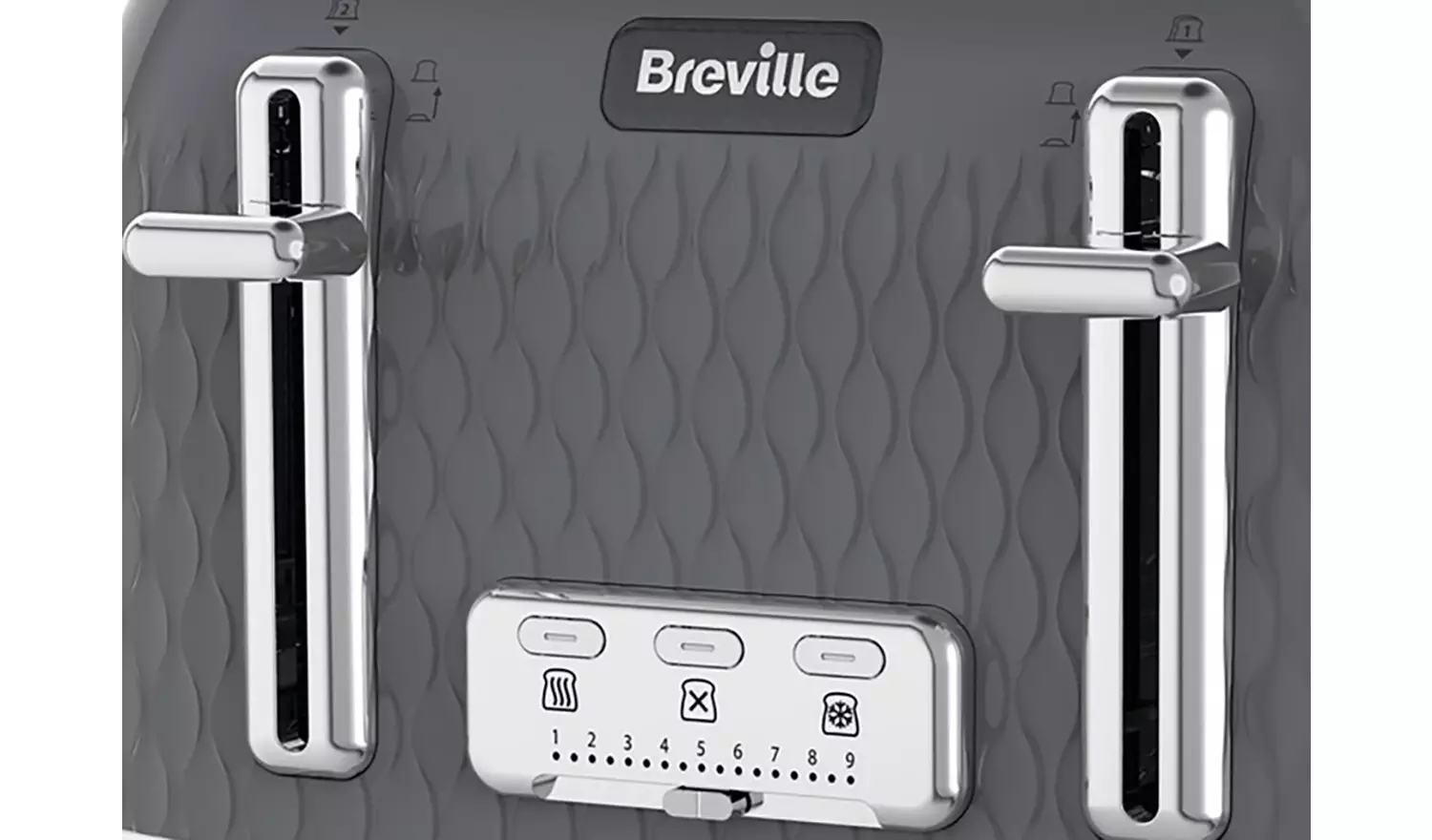 Breville VTR013 Curve 4 Slice Toaster - Grey and Chrome