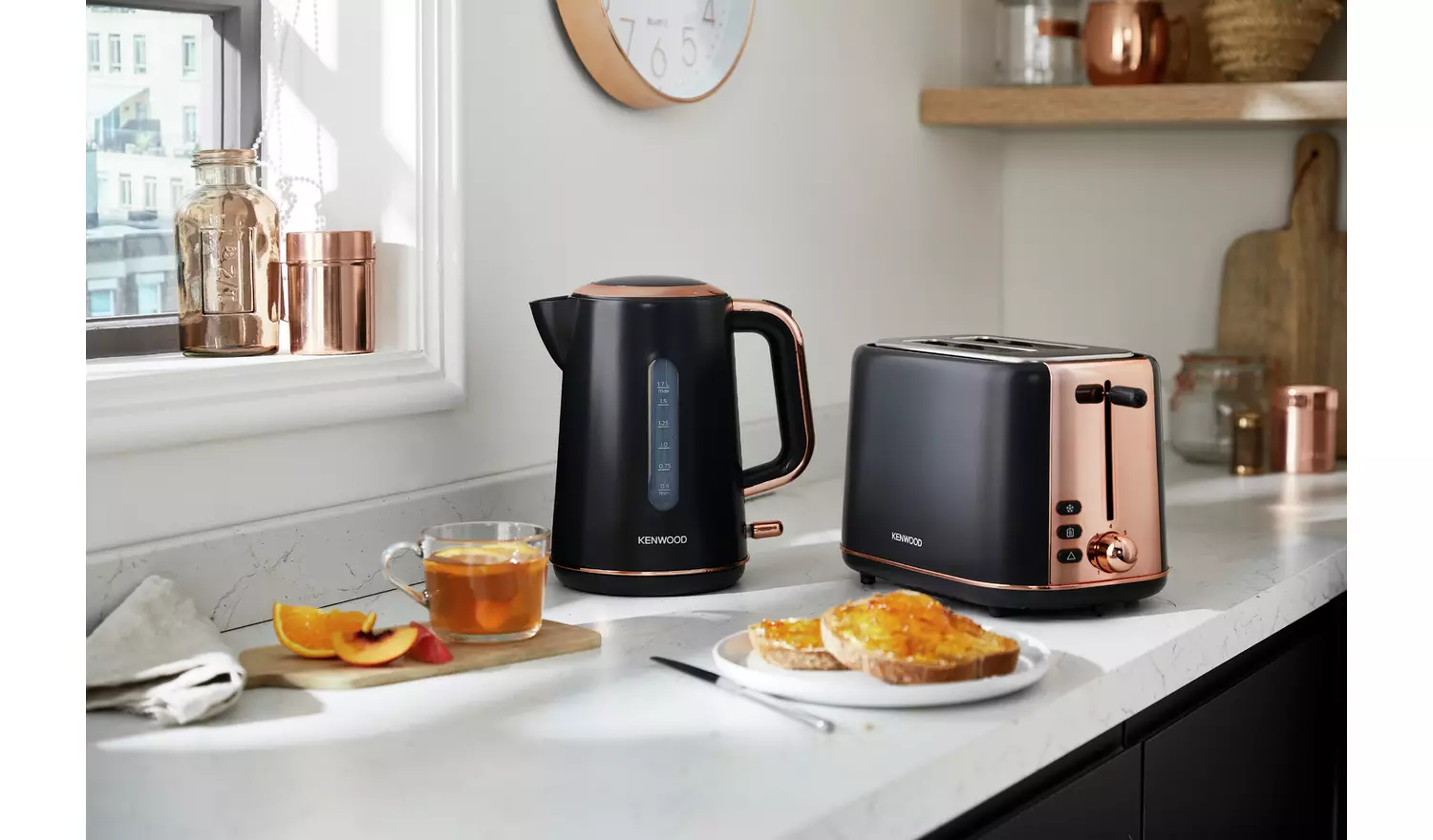 Kenwood TCP05.C0DG Abbey Lux 2 Slot Toaster - Dark Grey/Gold